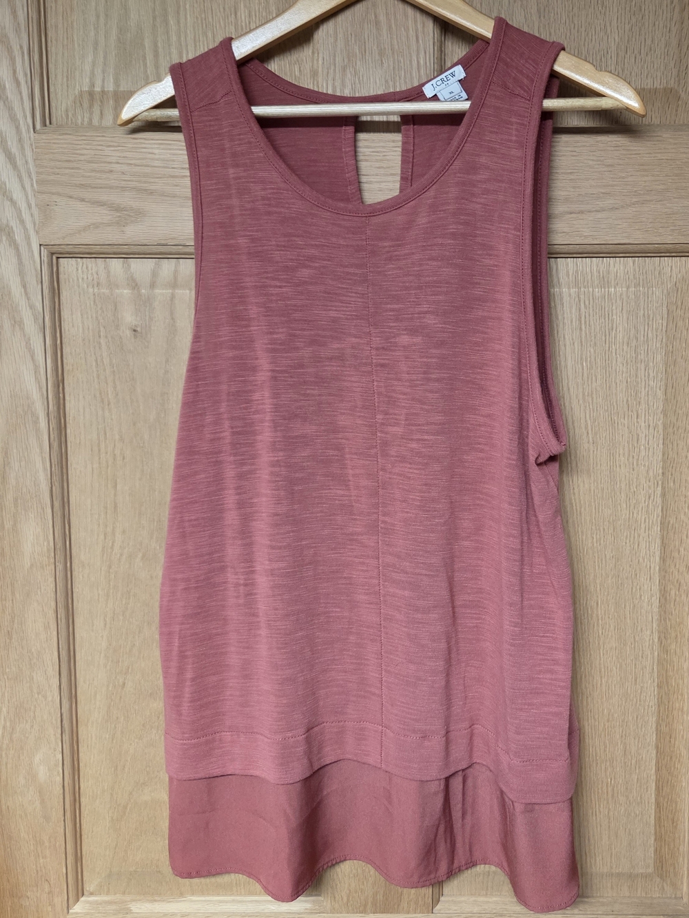 J. Crew Dusty Rose Layered Hem Sleeveless Tank XL‎